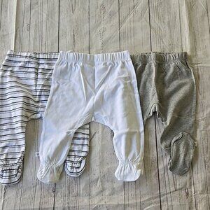 The Honest Baby Company 3 Pack of Footie Baby Pants Sz:3 to 6 momths